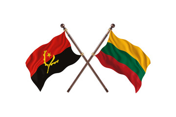 Angola Versus Lithuania Two countries Flags background