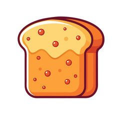 A cartoon bread slice with jam