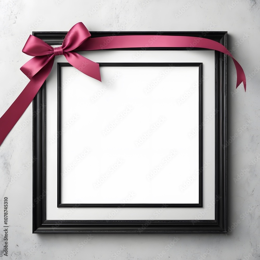 Poster an empty poster frame with a beautiful ribbon background suitable for various design purposes includ