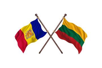Andorra Versus Lithuania Two countries Flags background