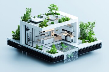 The future of sustainable living a futuristic home showcasing integrated water management solutions