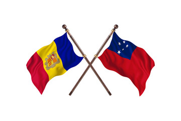 Andorra Versus Samoa Two countries Flags background
