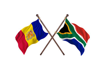 Andorra Versus South Africa Two countries Flags background