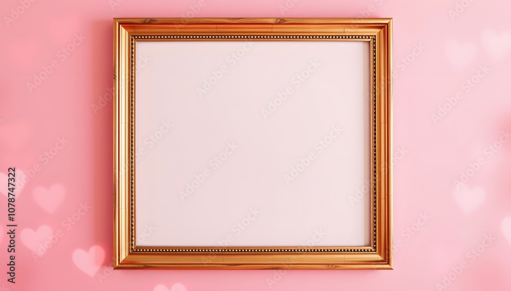 Poster a beautiful empty poster frame with a charming heart background perfect for personalization and deco