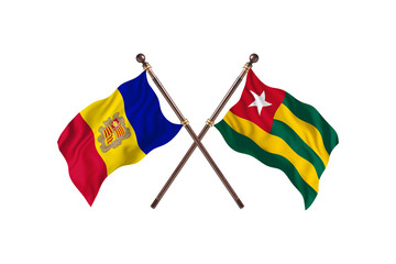 Andorra Versus Togo Two countries Flags background