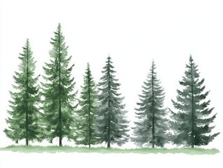 Row of trees with some of them being taller than the others