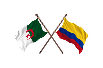 Algeria Versus Colombia Two countries Flags background