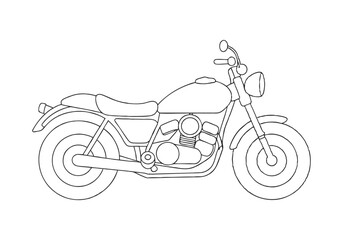 Continuous Line Art of Motorcycle &ndash; Minimalist Transportation and Biker Illustration