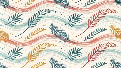 Fototapeta premium Seamless Brush Stroke Pattern with Hand-Drawn Scribbles, Artistic Background Abstract Brush Stroke Texture with Hand-Drawn Scribbles, Seamless Pattern 