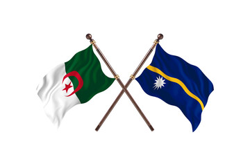 Algeria Versus Nauru Two countries Flags background