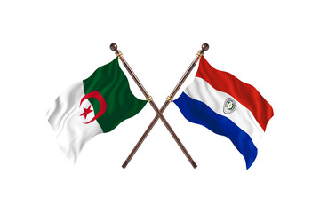 Algeria Versus Paraguay Two countries Flags background