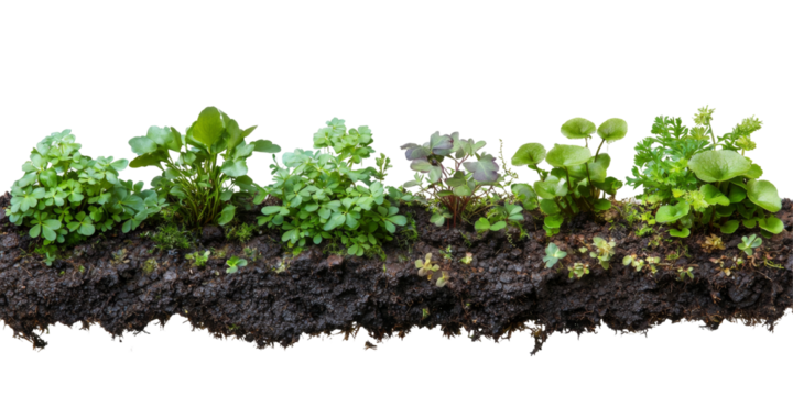 Lush green plants growing in rich soil highlighting the beauty of a thriving garden ecosystem