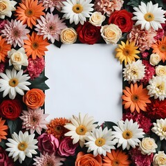 Obraz premium An Inspiring Empty Poster Featuring a Beautiful Flower Background Perfect for Motivational Quotes and Creative Design