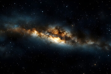 Naklejka premium A night sky filled with stars and a prominent Milky Way galaxy, capturing the beauty of the universe. An astrophotography scene.