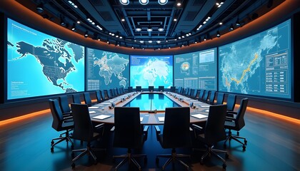 Hi-tech Conference Room Surround with large monitor