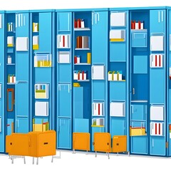 Classroom lockers vector illustration