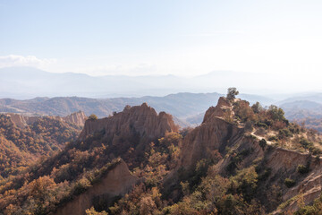 Melnik pyramides in sout east of Bulgaria, beautiful landscape for hiking