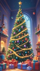 christmas tree with gifts