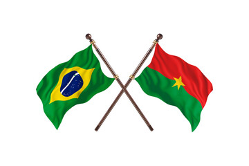 Brazil Versus Burkina Faso Two countries Flags background