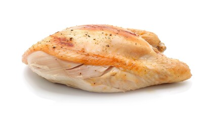 A Juicy Roast Turkey Placed Alone on a Clean White Background. Mouthwatering Thanksgiving or Holiday Centerpiece in a Simple Setting.