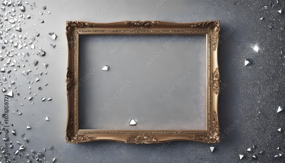 Poster empty poster frame on a beautiful diamond background for creative display and promotional use