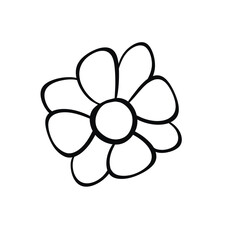 Floral silhouette art line. Flowers in continuous line drawing style. Border with tropical flower. Minimalist black linear sketch. Trendy vector illustration isolated. Contour graphics for design