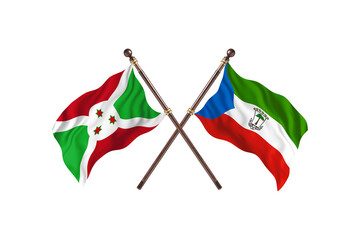 Burundi Versus Equatorial Guinea  Two countries Flags background