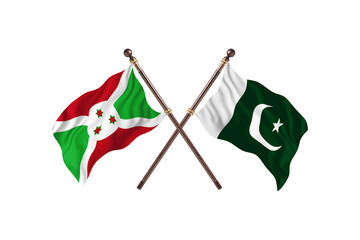 Burundi Versus Pakistan  Two countries Flags background
