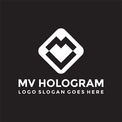 MV Letter logo vector image
