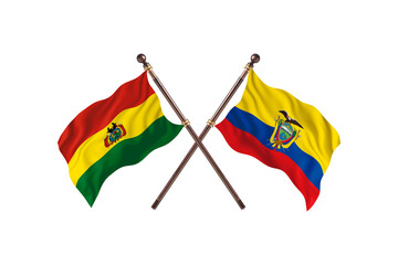 Bolivia Versus Ecuador  Two countries Flags background