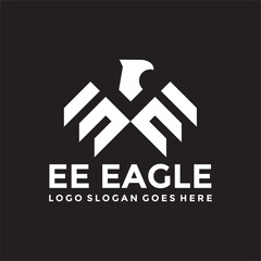 EE Letter eagle logo vector image