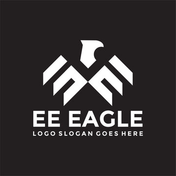 EE Letter eagle logo vector image