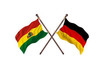 Bolivia Versus Germany  Two countries Flags background