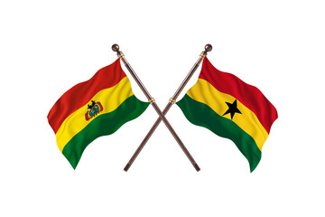 Bolivia Versus Ghana  Two countries Flags background