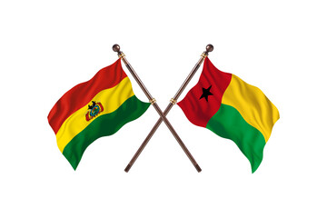Bolivia Versus Guinea-Bissau  Two countries Flags background