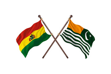 Bolivia Versus Kashmir  Two countries Flags background