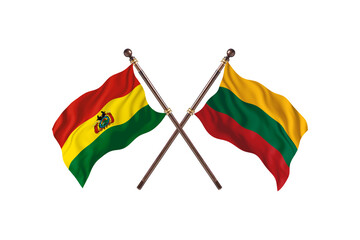 Bolivia Versus Lithuania  Two countries Flags background