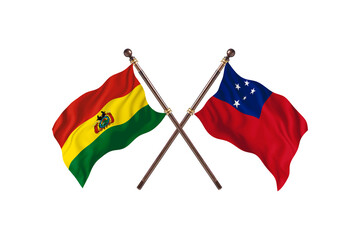 Bolivia Versus Samoa   Two countries Flags background