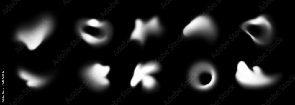 Canvas Prints abstract forms with blur effect, white blurry shapes. different fluid shapes with soft edges, glowin