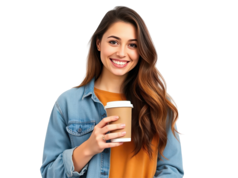woman drinking coffee