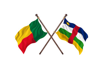 Benin Versus Central African Republic  Two countries Flags background