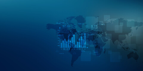 2d illustration Stock market online business concept. business Graph 