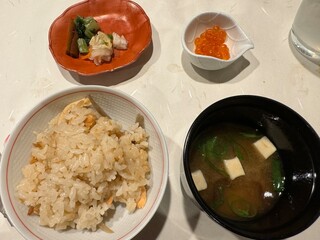 Japanese Rice, Miso Soup, Pickles, and Ikura at Ryokan, Jozankei Onsen, Sapporo