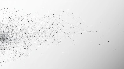 Abstract Network Concept with Particles and Lines Representing Digital Connections and Flowing Data on Gray Background for Technology and Innovation Themes