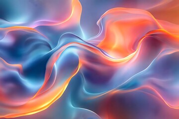 Abstract 3D Background with Wavy Lines and Colorful Gradient