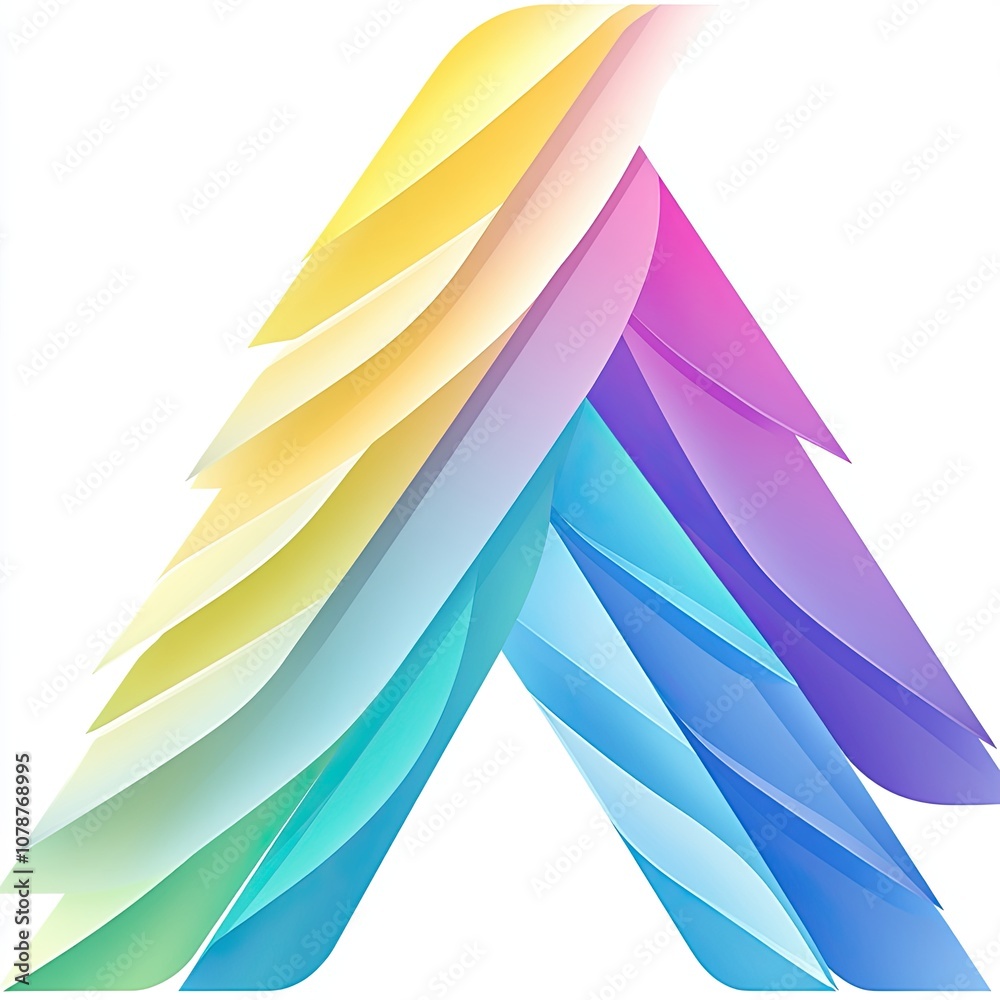 Poster a colorful logo design featuring layered shapes in vibrant colors creating a modern aesthetic