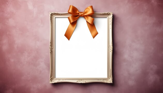 Elegant Social Media Poster Frame with Beautiful Ribbon Background for Professional Use in Advertisements and Promotional Materials