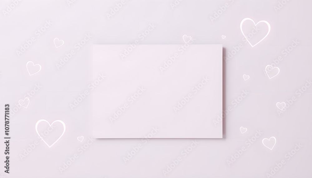 Aufkleber empty poster frame with beautiful heart background ideal for personalization and creative displays