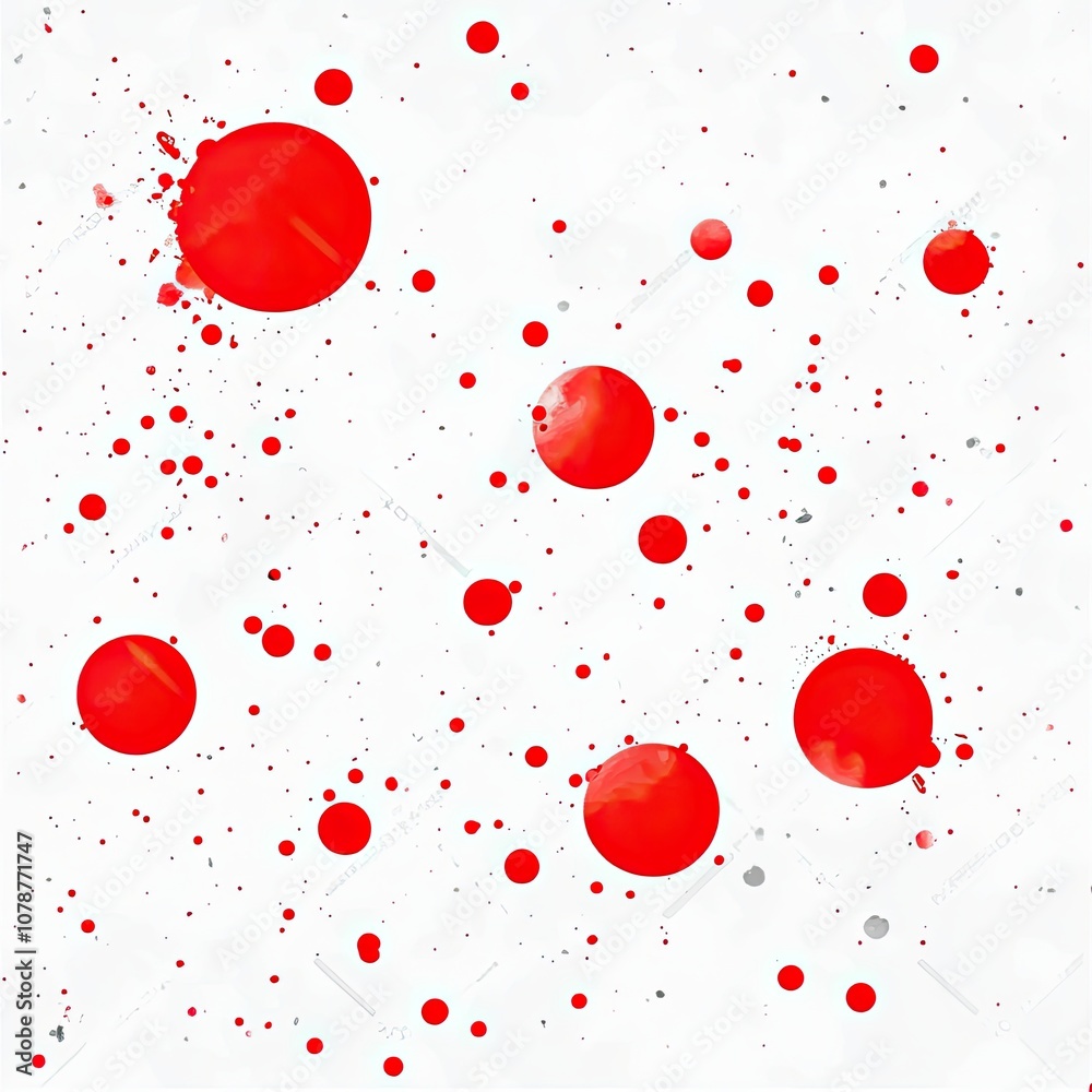 Poster bright red watercolor splashes on white create an artistic effect for projects