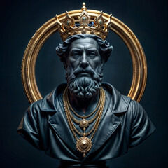 Obraz premium Bearded man bust classic style historical aesthetics.